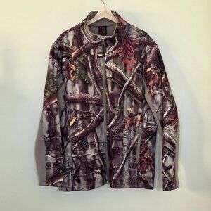Huntworth Jacket Mens XL Camo Oak Tree Full Zip LS Pockets Fleece Inside Hunting
